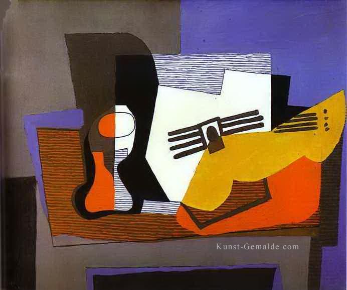 Stillleben mit Gitarre 1921 kubistisch Ölgemälde